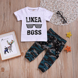 Hot sale Children's Wear Camouflage pants two-piece set like a