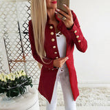 Long sleeved buttoned slim blazer