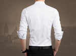 Brand 2021 Fashion Male Shirt Long-Sleeves Tops Polka Dot Printing Mens Dress Shirts Slim Men Shirt Plus Size M-5XL FGT