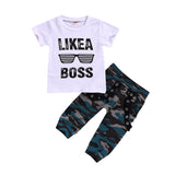 Hot sale Children's Wear Camouflage pants two-piece set like a