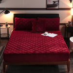 Crystal fleece padded bed cover