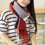 The 2021 Winter Scarf Cashmere Scarf fringed shawl collar ladies Plaid long scarf one generation