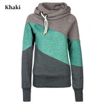 Women's Korean Style Slim Slimming Hooded Sweater With Contrast Stitching
