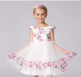 Flower girl flower fairy dress children's wedding dress princess dress mesh word shoulder set lace girl dress