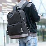 USB charging backpack Korean college student bag men's Oxford cloth computer bag casual backpack
