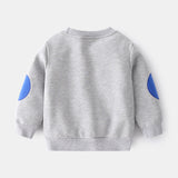 Casual Trendy Boys English Printing Pullover Round Neck Long Sleeve Sweatshirt