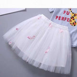 Girls Skirts Mesh Pleated Princess Dress