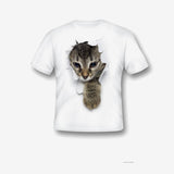 Creative Damaged Cat Print T-shirt